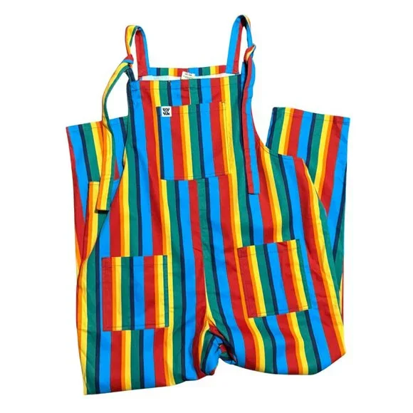 Lucy & Yak Limited Edition Rainbow Dungarees Size US 16 / UK 20R (XL), RARE - Picture 6 of 9